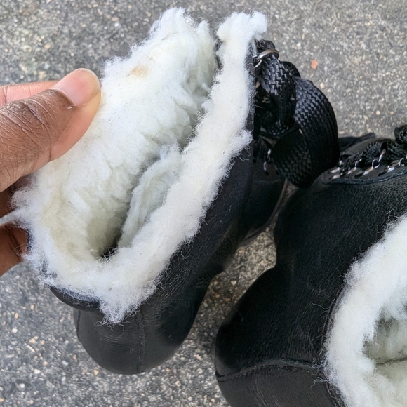 Schutz zhara women's black winter lace up combat boots size 26 - Picture 8 of 11